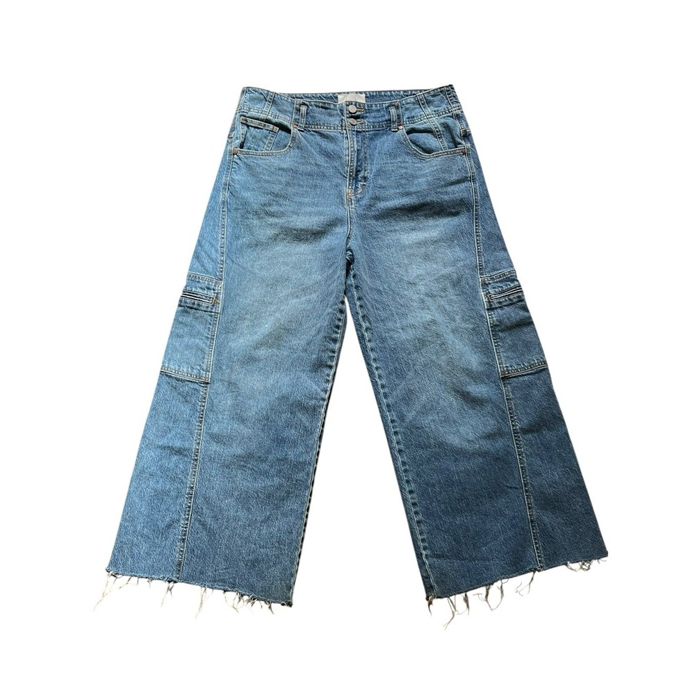 Anthropologie Habitual Cargo Extra Wide-Leg Raw Hem Jeans ($119), Size: